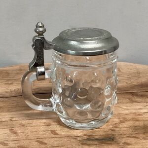 ⚫️ Vintage - Made In West Germany - BMF Bubble Glass & Pewter Beer Stein